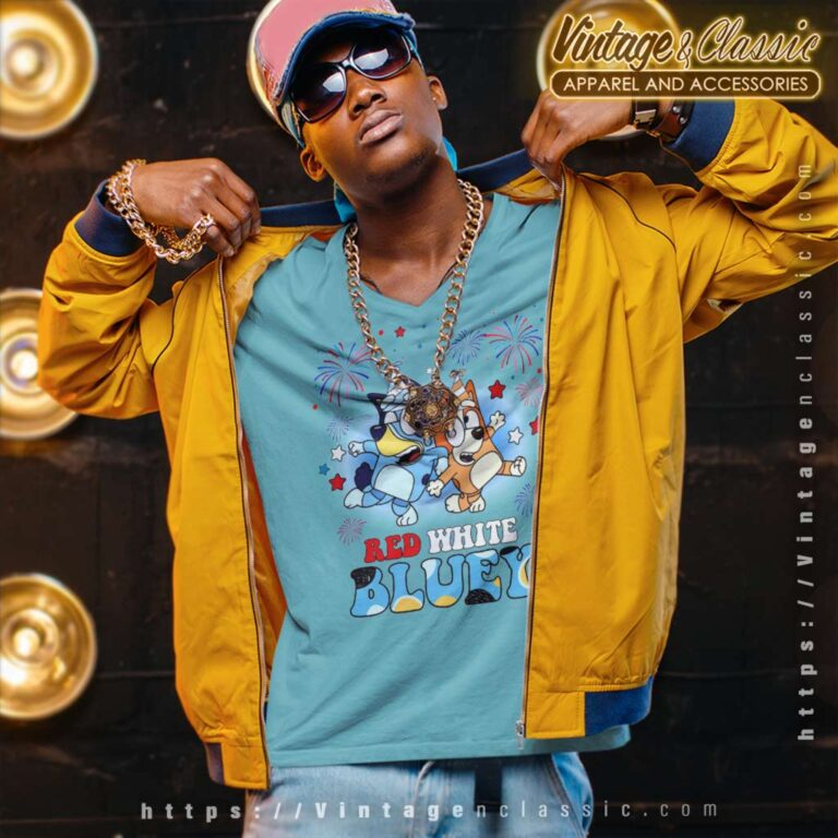 Bluey Bingo 4th Of July Bluey Fireworks V Neck TShirt Bluey Bingo 4th Of July Bluey Fireworks V Neck TShirt