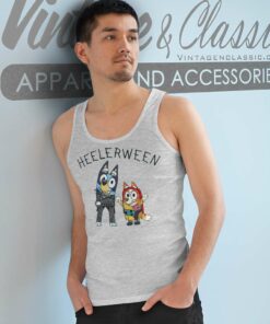 Bluey Bingo Halloween Shirt Happy Heelerween Tank Top Racerback