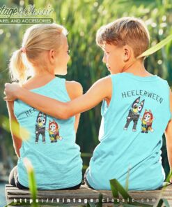 Bluey Bingo Halloween Shirt Happy Heelerween kids Tanktop
