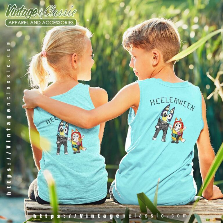 Bluey Bingo Halloween Shirt Happy Heelerween kids Tanktop Bluey Bingo Halloween Shirt Happy Heelerween kids Tanktop