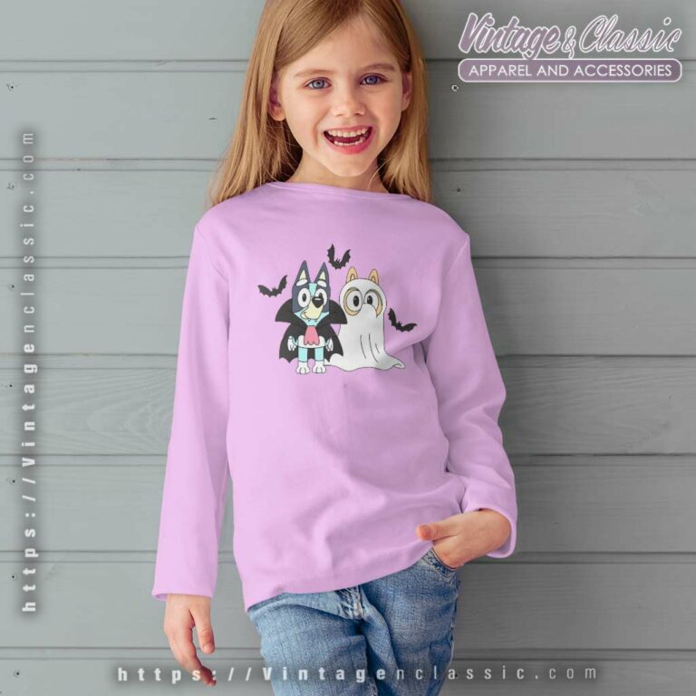 Bluey Bingo Halloween Shirt Horror Funny kids Longsleeves Bluey Bingo Halloween Shirt Horror Funny kids Longsleeves