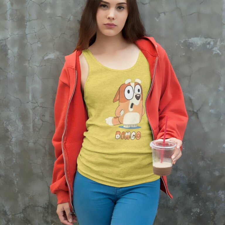 Bluey Bingo Love Shirt Gift For Fan Tank Top Racerback Bluey Bingo Love Shirt Gift For Fan Tank Top Racerback