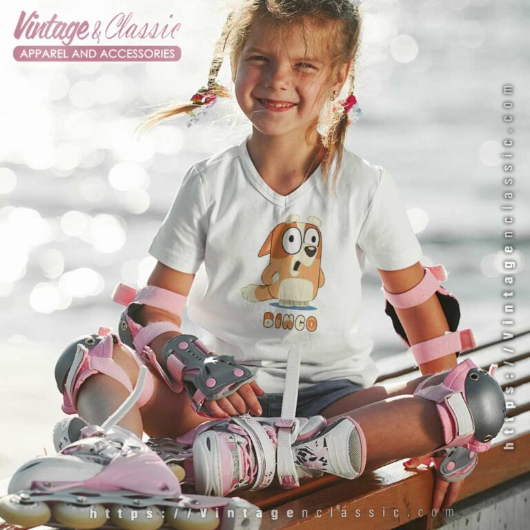 Bluey Bingo Love Shirt Gift For Fan kids Vneck Bluey Bingo Love Shirt Gift For Fan kids Vneck