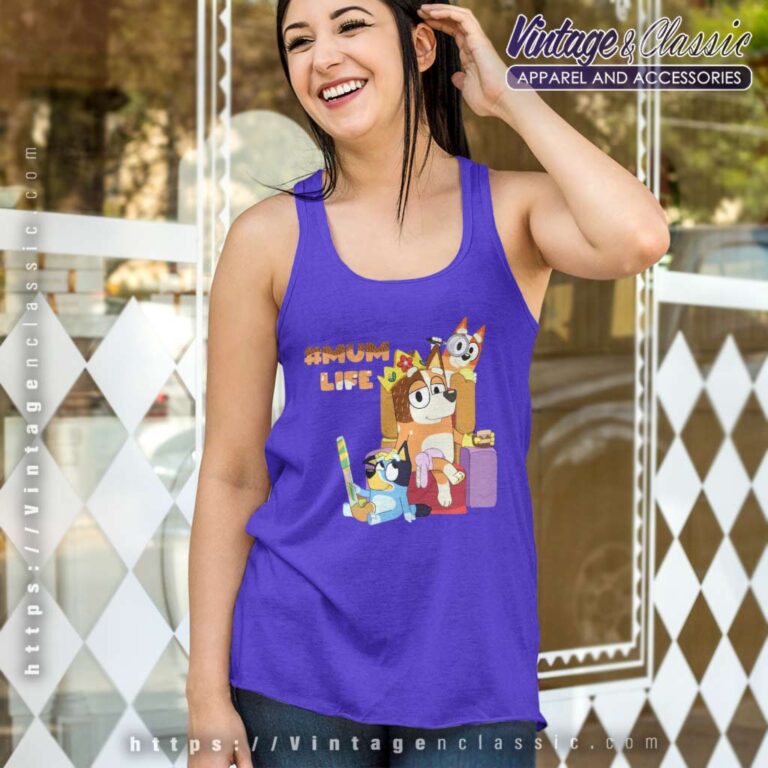 Bluey Bingo Mum Life Gift For Mother Tank Top Racerback Bluey Bingo Mum Life Gift For Mother Tank Top Racerback