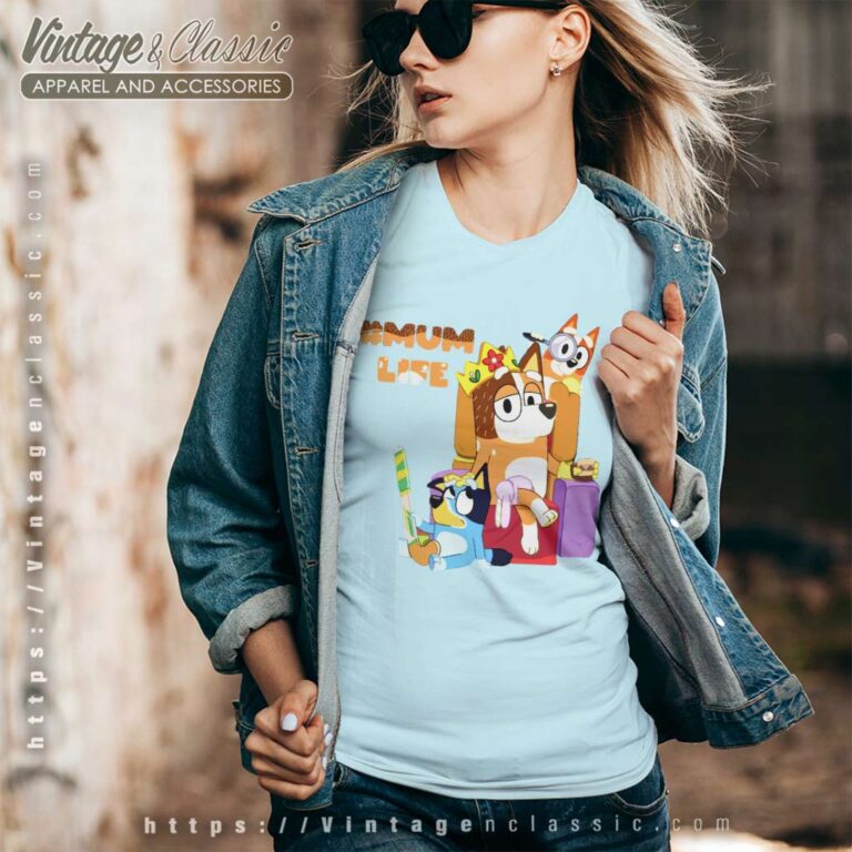 Bluey Bingo Mum Life Gift For Mother V Neck TShirt Bluey Bingo Mum Life Gift For Mother V Neck TShirt