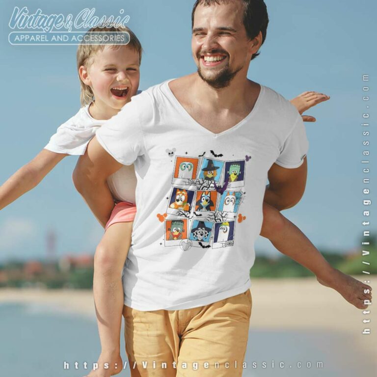 Bluey Characters Halloween Gift For Fan V Neck TShirt Bluey Characters Halloween Gift For Fan V Neck TShirt
