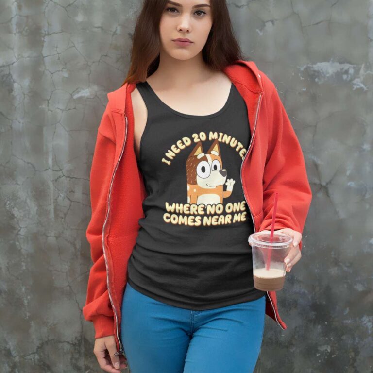 Bluey Chilli Bluey Mom I Need 20 Minutes Mothers Day Tank Top Racerback Bluey Chilli Bluey Mom I Need 20 Minutes Mothers Day Tank Top Racerback