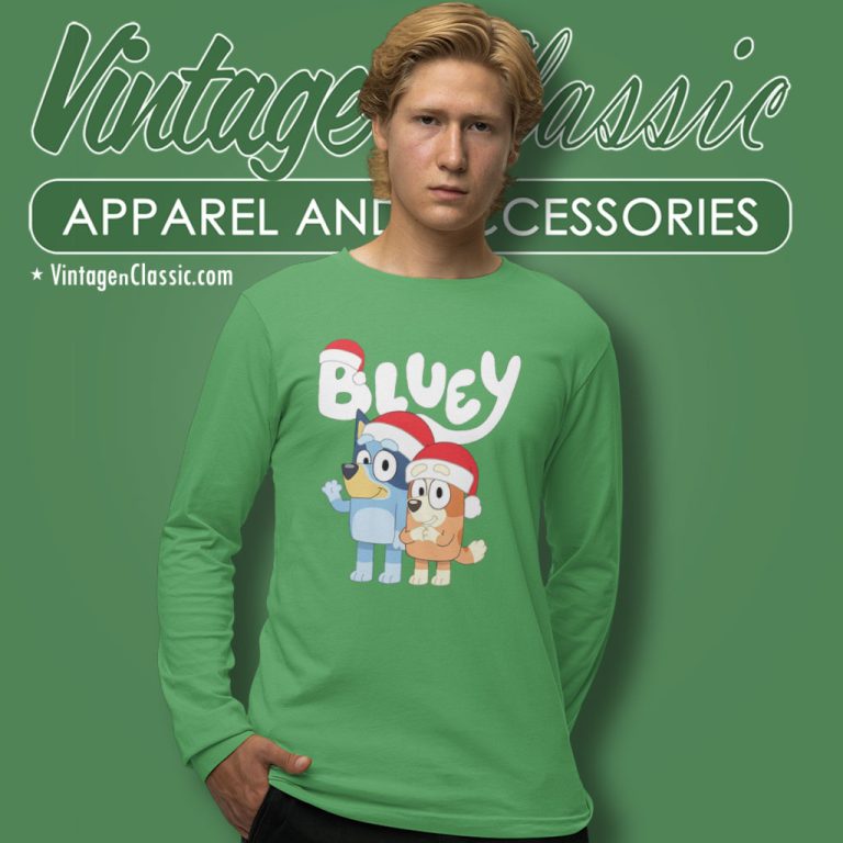 Bluey Couple Christmas Long Sleeve Tee Bluey Couple Christmas Long Sleeve Tee