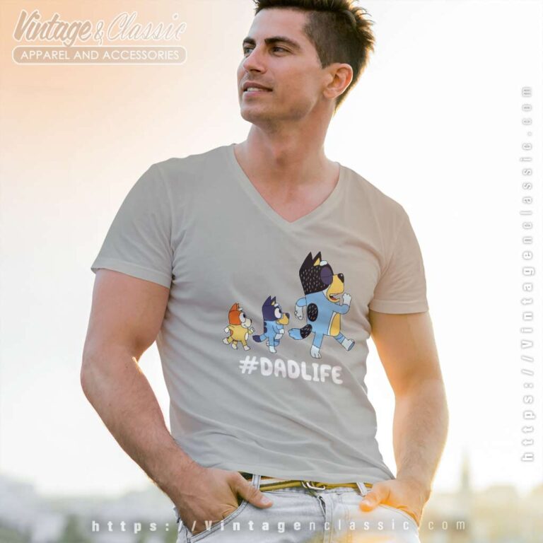 Bluey Dad Life Heeler, Bluey Family Vneck Bluey Dad Life Heeler, Bluey Family Vneck