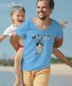 Bluey Daddy Bandit Shirt Gift For Fathers Day Vneck