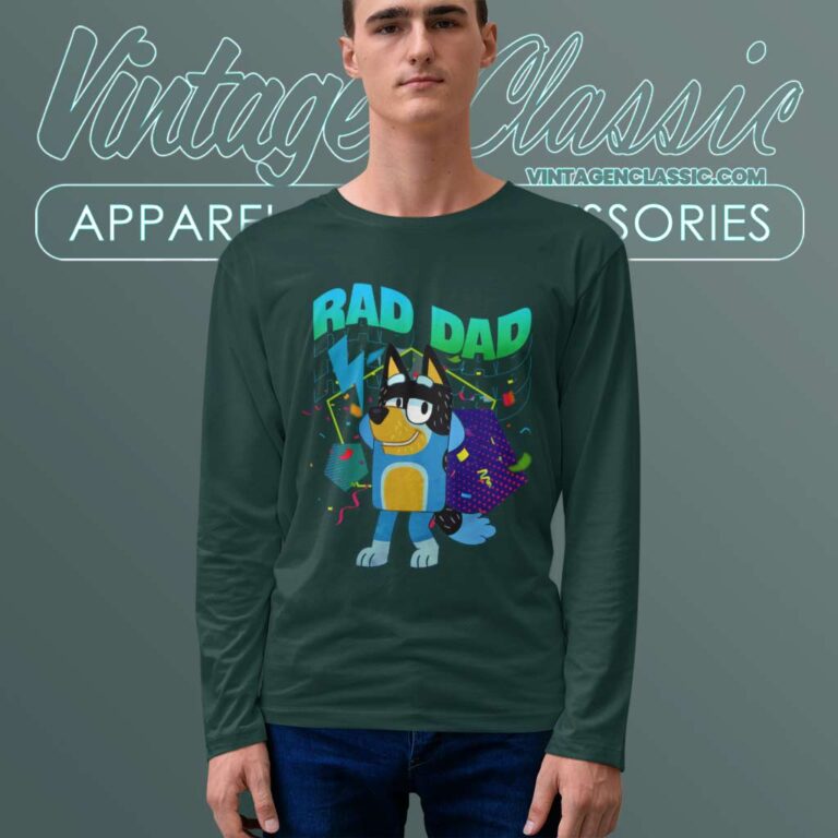 Bluey Dancing Rad Dad Gift For Fathers Day Longsleeves Bluey Dancing Rad Dad Gift For Fathers Day Longsleeves