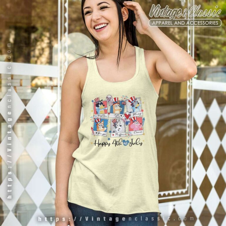 Bluey Family 4th Of July Tank Top Racerback Bluey Family 4th Of July Tank Top Racerback