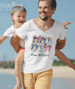 Bluey Family 4th Of July V Neck TShirt