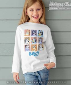 Bluey Family Halloween Shirt Gift For Blueys Fan kids Longsleeves