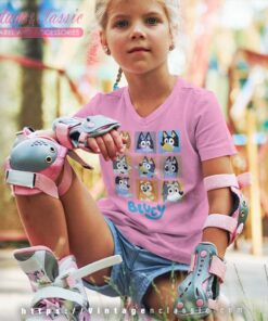 Bluey Family Halloween Shirt Gift For Blueys Fan kids Vneck