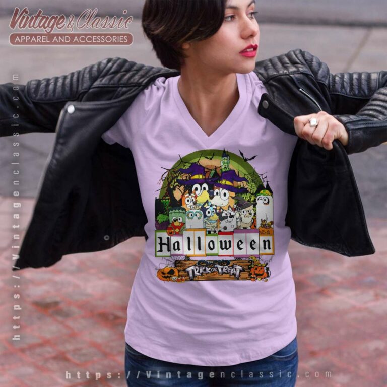 Bluey Halloween Party Shirt Bluey Family V Neck TShirt Bluey Halloween Party Shirt Bluey Family V Neck TShirt