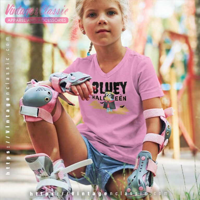 Bluey Halloween Scary Spooky Funny Halloween kids Vneck Bluey Halloween Scary Spooky Funny Halloween kids Vneck