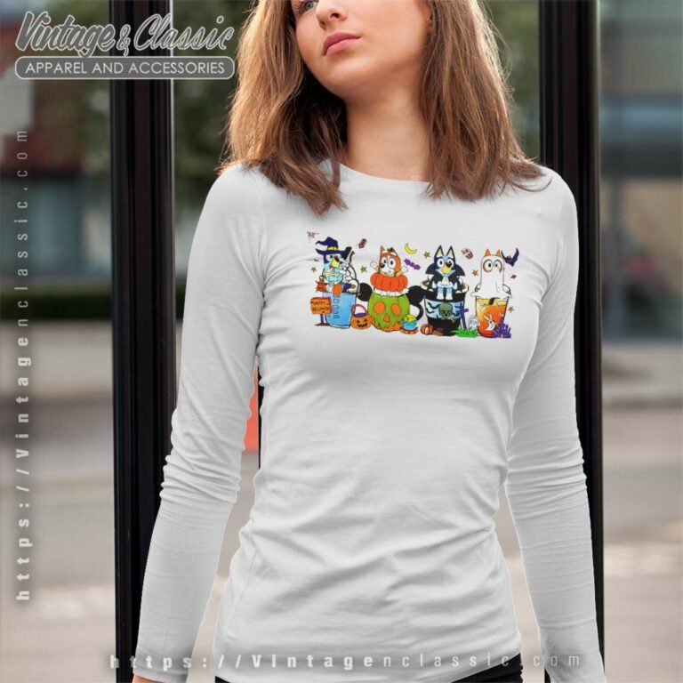 Bluey Halloween Shirt Bluey Coffee Halloween Long Sleeve Tee Bluey Halloween Shirt Bluey Coffee Halloween Long Sleeve Tee