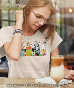 Bluey Halloween Shirt Bluey Coffee Halloween Women TShirt