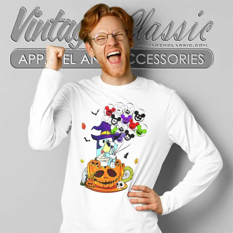Bluey Halloween Shirt Bluey Mickey Pumpkin Long Sleeve Tee Bluey Halloween Shirt Bluey Mickey Pumpkin Long Sleeve Tee