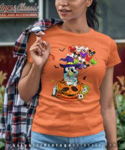 Bluey Halloween Shirt Bluey Mickey Pumpkin Women TShirt