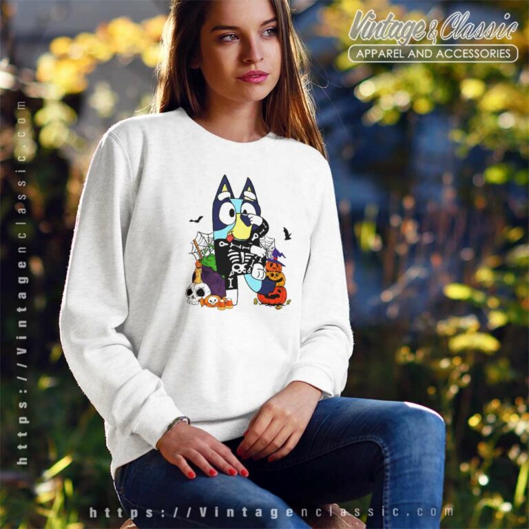 Bluey Halloween Shirt Bluey Skeleton Sweatshirt Bluey Halloween Shirt Bluey Skeleton Sweatshirt