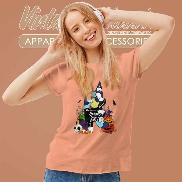 Bluey Halloween Shirt Bluey Skeleton Women TShirt Bluey Halloween Shirt Bluey Skeleton Women TShirt