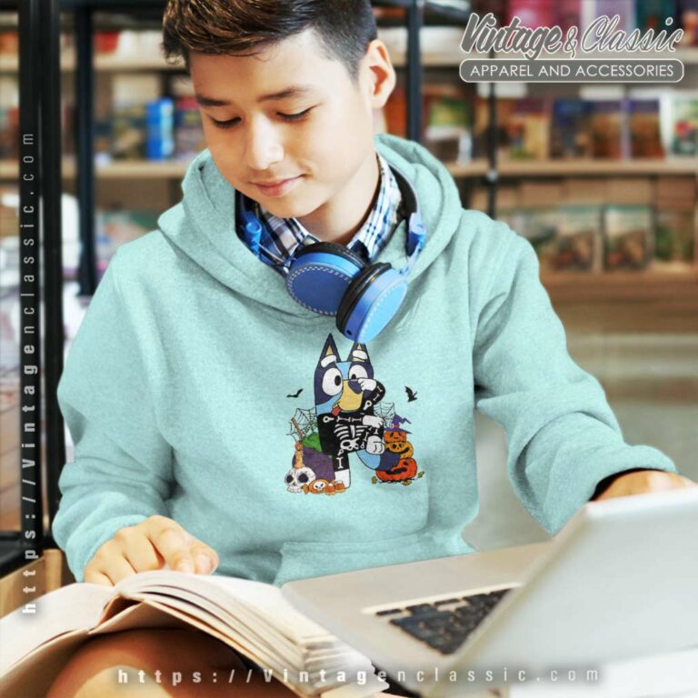 Bluey Halloween Shirt Bluey Skeleton kids Hoodie Bluey Halloween Shirt Bluey Skeleton kids Hoodie