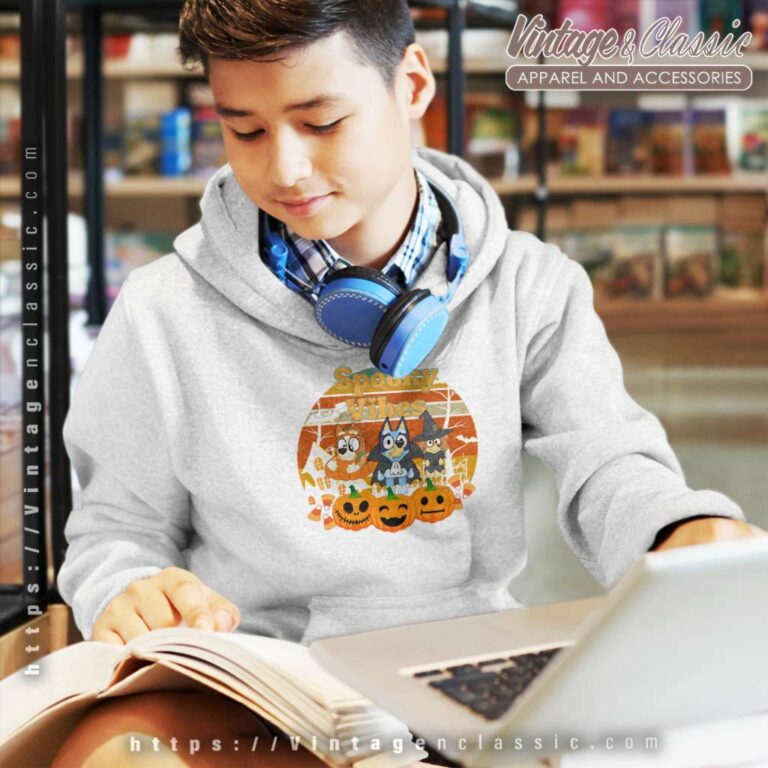 Bluey Halloween Shirt Bluey Spooky Vibes kids Hoodie Bluey Halloween Shirt Bluey Spooky Vibes kids Hoodie