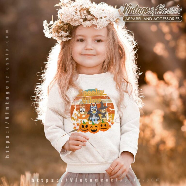 Bluey Halloween Shirt Bluey Spooky Vibes kids Sweatshirt Bluey Halloween Shirt Bluey Spooky Vibes kids Sweatshirt