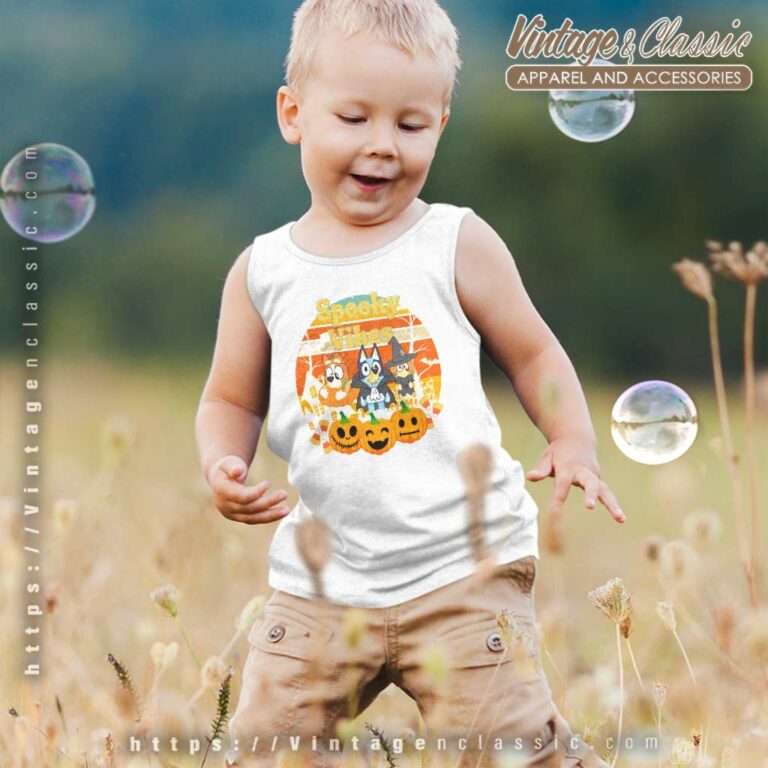 Bluey Halloween Shirt Bluey Spooky Vibes kids Tanktop Bluey Halloween Shirt Bluey Spooky Vibes kids Tanktop