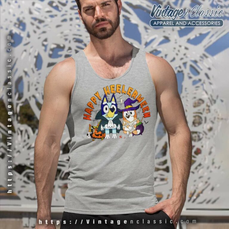 Bluey Halloween Shirt Happy Heelerween Tank Top Racerback Bluey Halloween Shirt Happy Heelerween Tank Top Racerback
