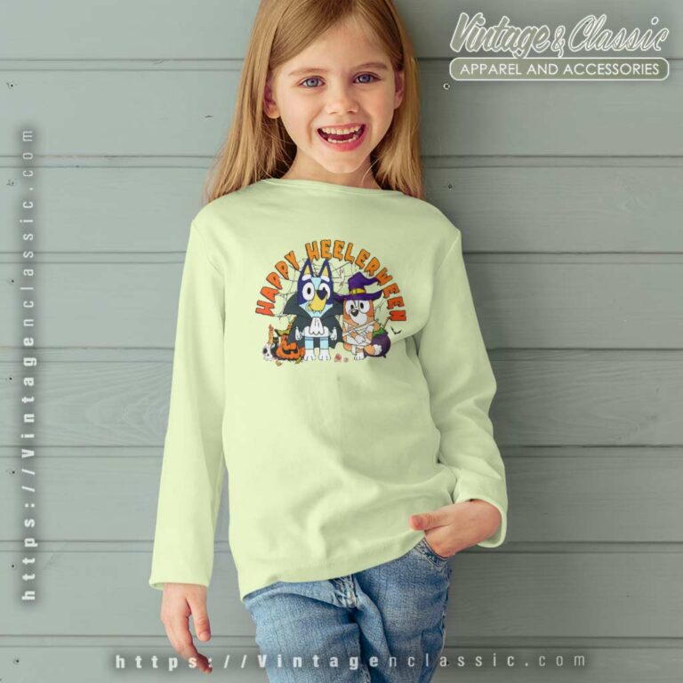 Bluey Halloween Shirt Happy Heelerween kids Longsleeves Bluey Halloween Shirt Happy Heelerween kids Longsleeves