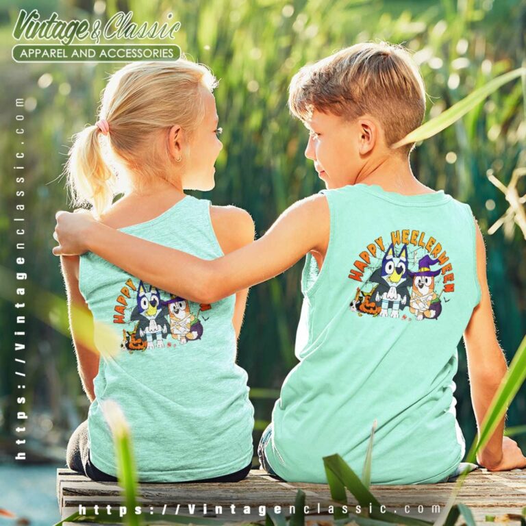 Bluey Halloween Shirt Happy Heelerween kids Tanktop Bluey Halloween Shirt Happy Heelerween kids Tanktop