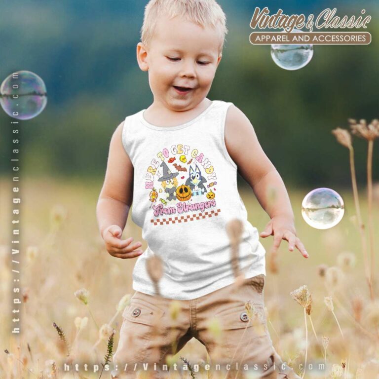 Bluey Halloween Shirt Here To Get Candy kids Tanktop Bluey Halloween Shirt Here To Get Candy kids Tanktop