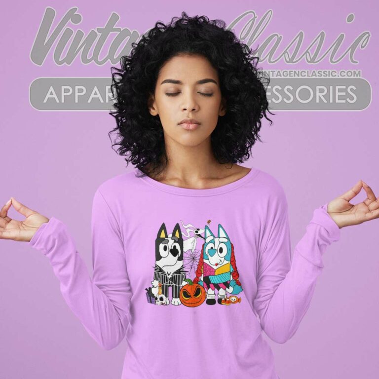 Bluey Halloween Shirt Skellington Long Sleeve Tee Bluey Halloween Shirt Skellington Long Sleeve Tee