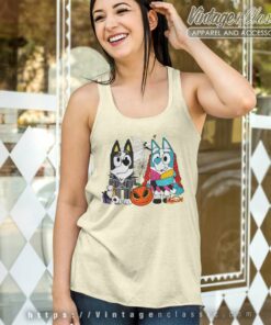 Bluey Halloween Shirt Skellington Tank Top Racerback