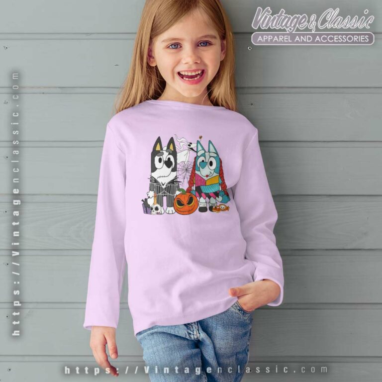 Bluey Halloween Shirt Skellington kids Longsleeves Bluey Halloween Shirt Skellington kids Longsleeves