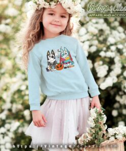 Bluey Halloween Shirt Skellington kids Sweatshirt