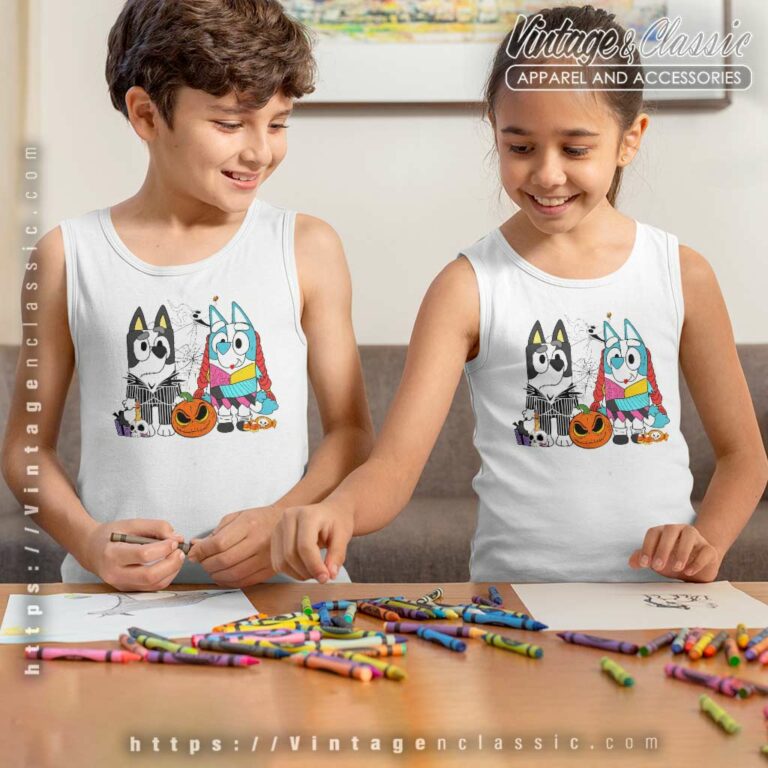 Bluey Halloween Shirt Skellington kids Tanktop Bluey Halloween Shirt Skellington kids Tanktop