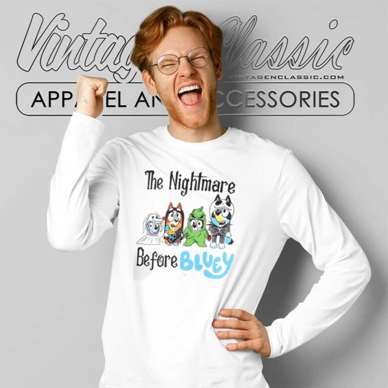 Bluey Halloween Shirt The Nightmare Before Bluey Long Sleeve Tee Bluey Halloween Shirt The Nightmare Before Bluey Long Sleeve Tee