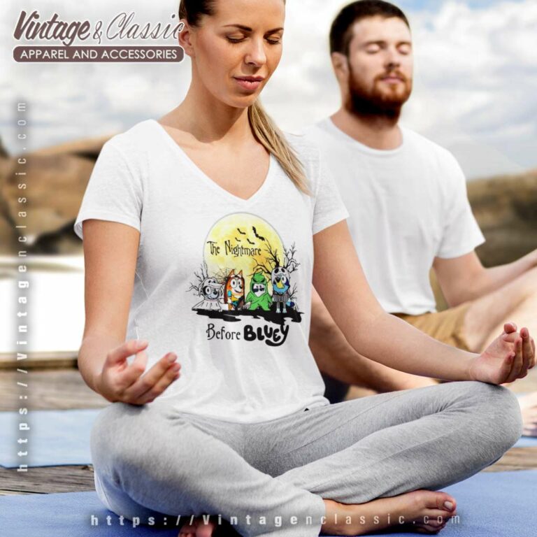 Bluey Halloween Shirt The Nightmare Before V Neck TShirt Bluey Halloween Shirt The Nightmare Before V Neck TShirt