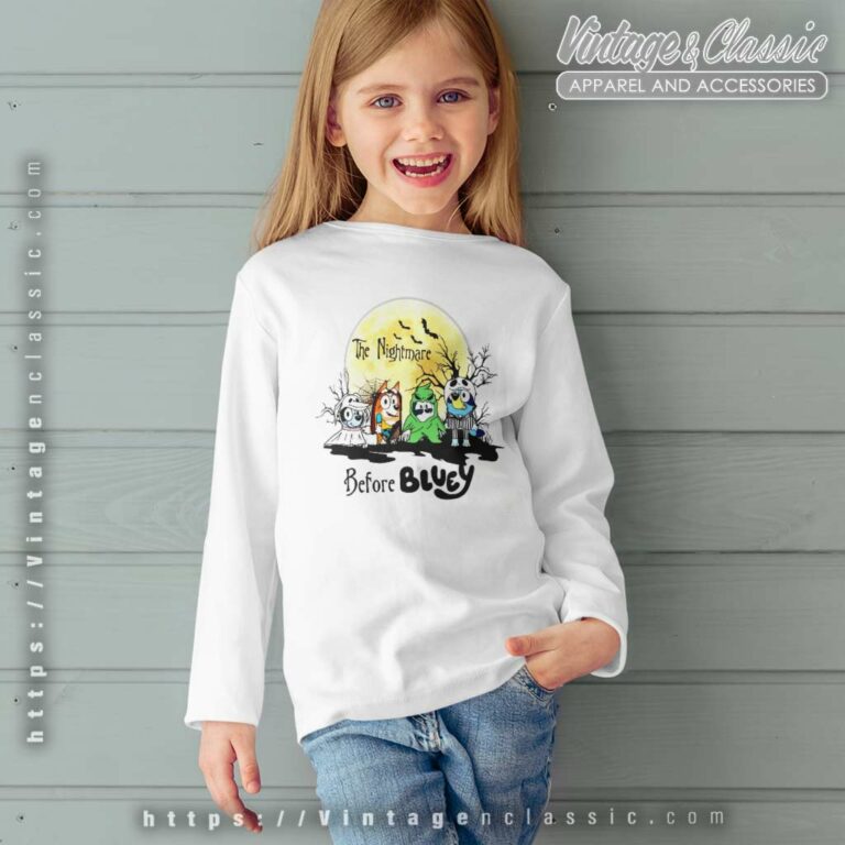 Bluey Halloween Shirt The Nightmare Before kids Longsleeves Bluey Halloween Shirt The Nightmare Before kids Longsleeves