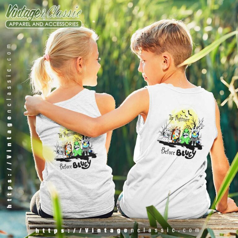 Bluey Halloween Shirt The Nightmare Before kids Tanktop Bluey Halloween Shirt The Nightmare Before kids Tanktop