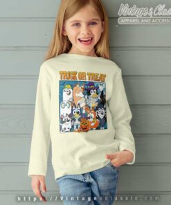 Bluey Halloween Shirt Trick Or Treat Halloween kids Longsleeves