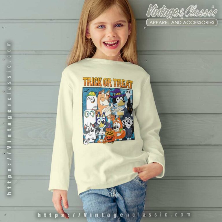 Bluey Halloween Shirt Trick Or Treat Halloween kids Longsleeves Bluey Halloween Shirt Trick Or Treat Halloween kids Longsleeves