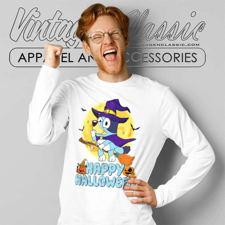 Bluey Happy Halloween Shirt Bluey Witch Long Sleeve Tee Bluey Happy Halloween Shirt Bluey Witch Long Sleeve Tee