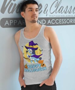 Bluey Happy Halloween Shirt Bluey Witch Tank Top Racerback