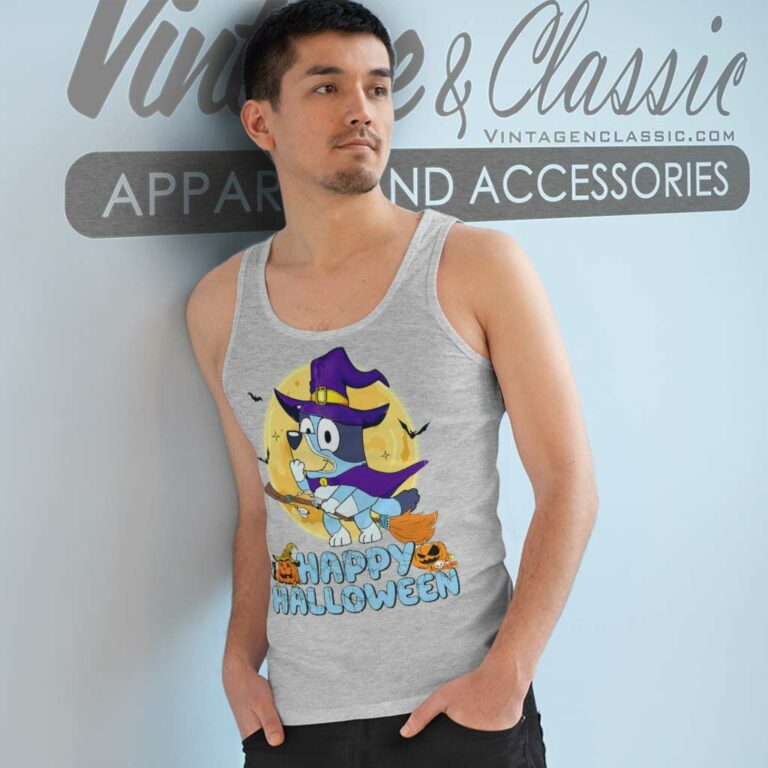 Bluey Happy Halloween Shirt Bluey Witch Tank Top Racerback Bluey Happy Halloween Shirt Bluey Witch Tank Top Racerback