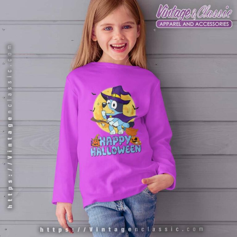 Bluey Happy Halloween Shirt Bluey Witch kids Longsleeves Bluey Happy Halloween Shirt Bluey Witch kids Longsleeves